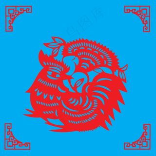 鸳鸯剪纸 剪纸风元素