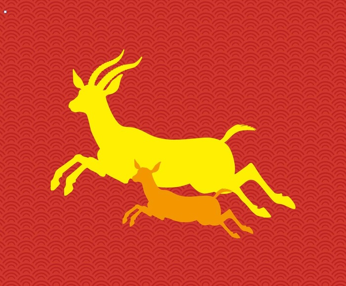 两只奔跑的羊矢量图ai矢量模版下载