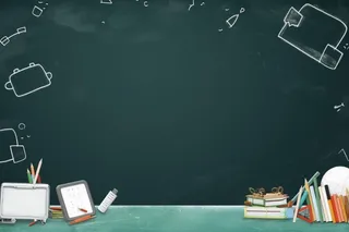 黑板云朵学习粉笔背景