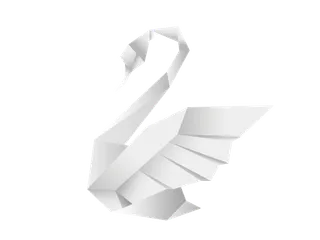 免抠素材白色折纸天鹅