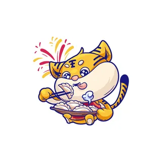 手绘2022虎年新年春节卡通老虎形象IP插画元素PSD设计素材图案 手绘2022虎年新年春节卡通老虎形象IP插画元素PSD设计素材图案