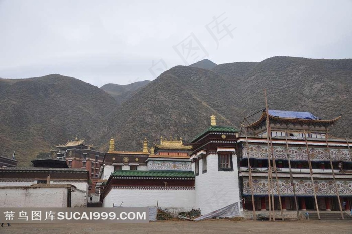甘肃甘南寺庙建筑摄影素材