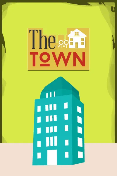 街道建筑矢量扁平插画