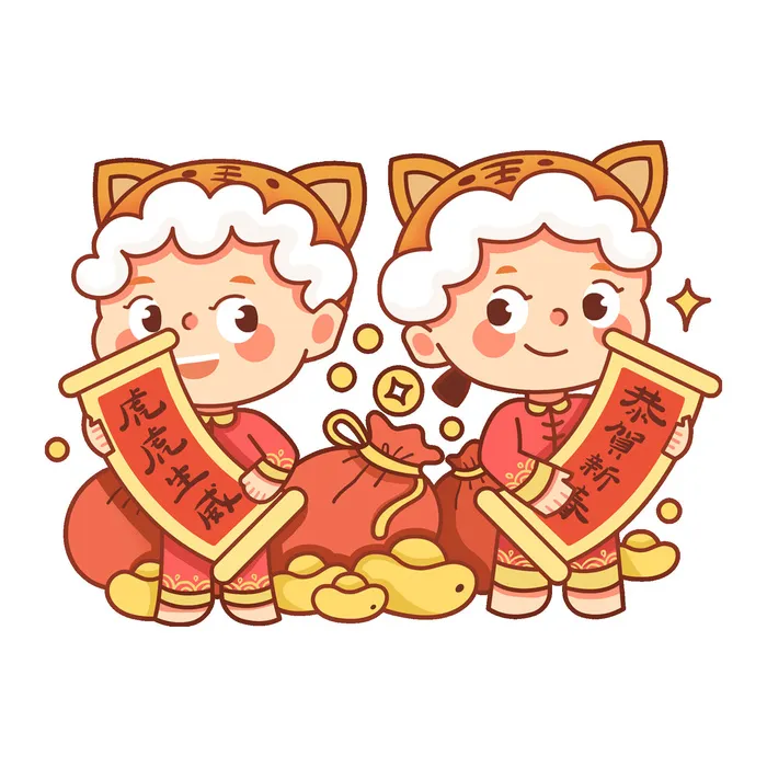 PNG免扣2022虎年新年春节元旦卡通老虎形象图片插画PSD设计素材psd模版下载