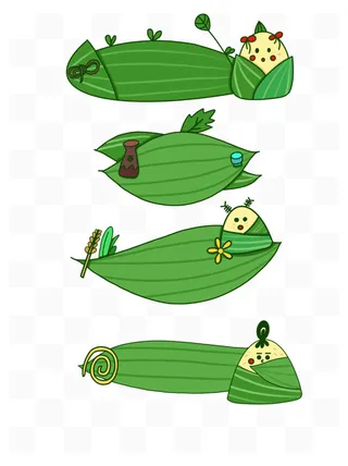 端午节特色标题不规则粽叶边框