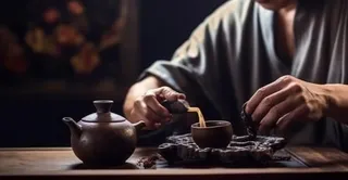 泡茶实物场景摄影背景