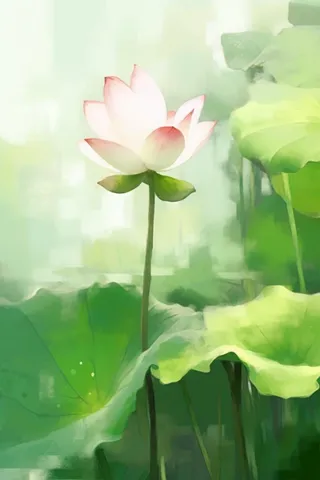 国风荷花水墨节气背景