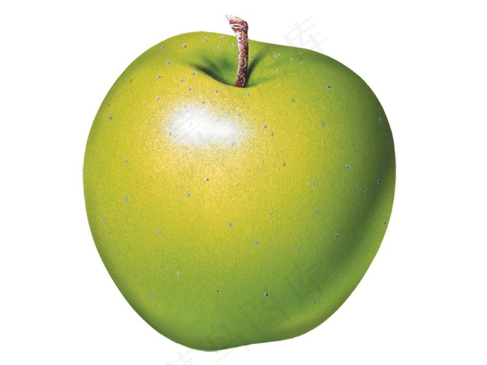 白色背景中的青苹果