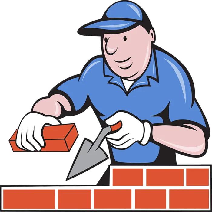施工砌墙卡通