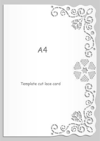 矢量A4纸花边装饰贺卡