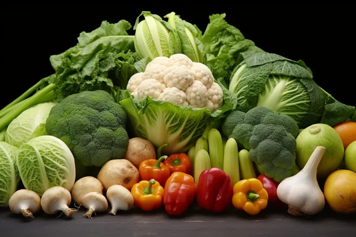 a bunch of vegetables sitting on top of a table, a picture by Yasushi Sugiyama, pixabay, renaissance, vegetables, veggies, vegetable (4032x2688)