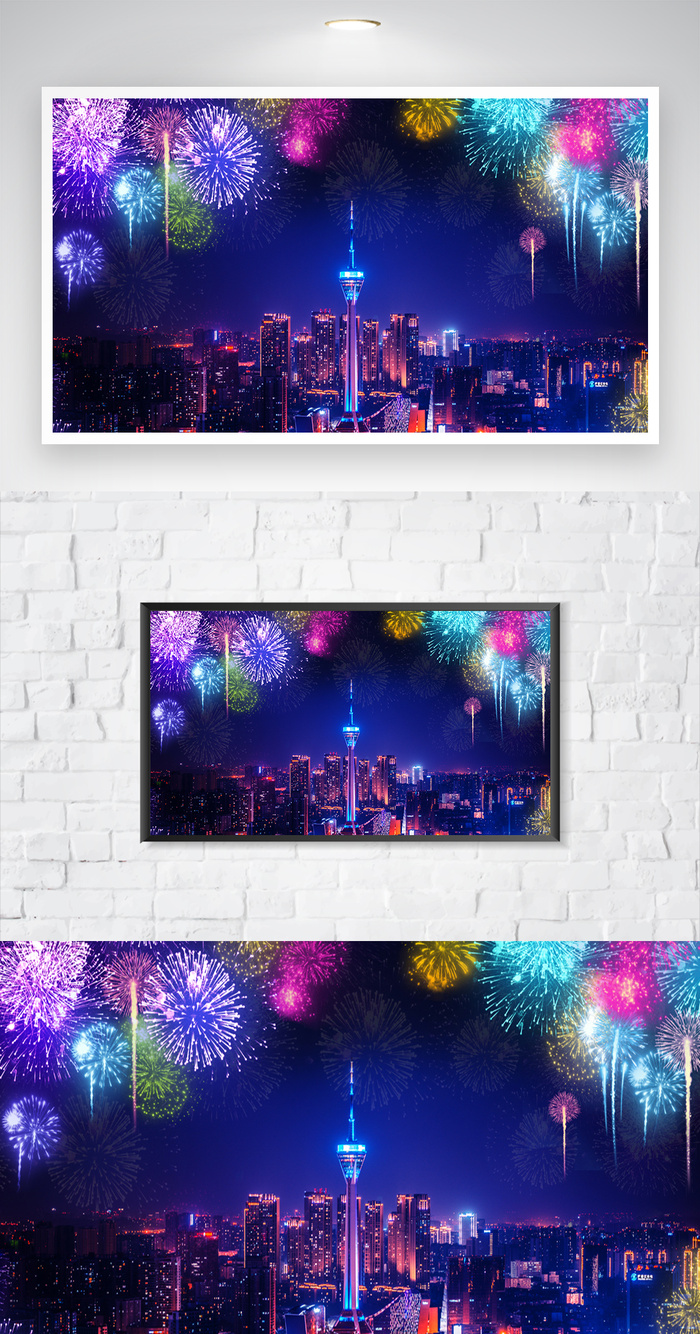 炫目烟花背景素材