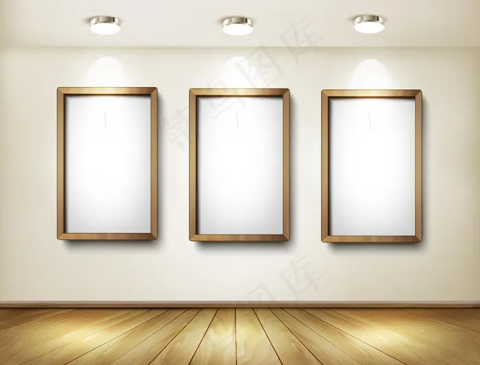 墙壁挂画样机ai矢量模版下载