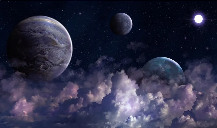 元宇宙世界天空风景背景墙