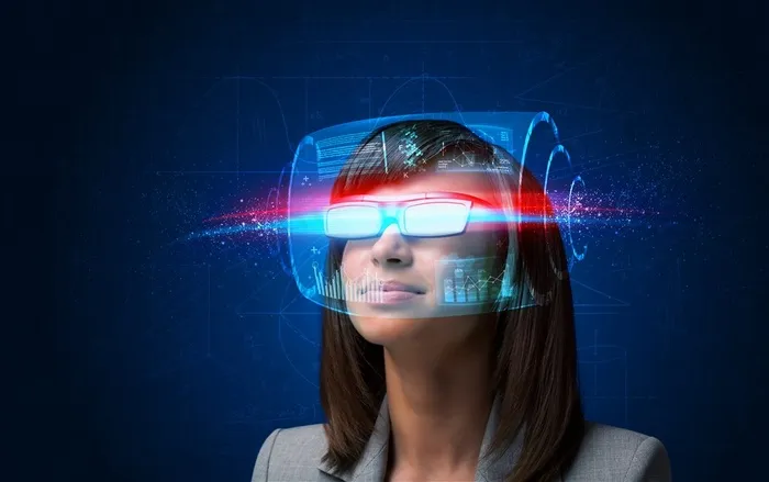 带VR眼镜的美女