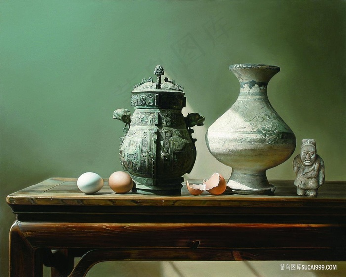 唯美静物陶瓷艺术插画