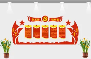 创五好党建文化墙背景