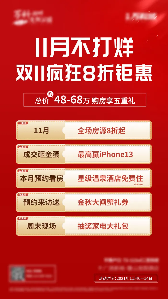 房地产六重礼周年庆五重礼购房psd模版下载