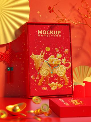 国潮风中式文创喜糖婚庆用品智能样机