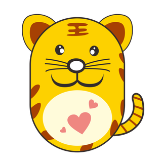 卡通小老虎PNG免抠插画素材可爱动物老虎插画贴图PNG免抠设计素材