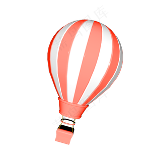 热气球立体图标3D