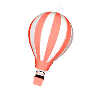 热气球立体图标3D