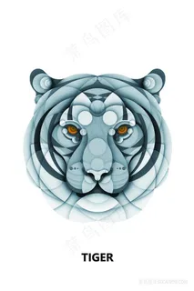 水彩老虎时尚插画