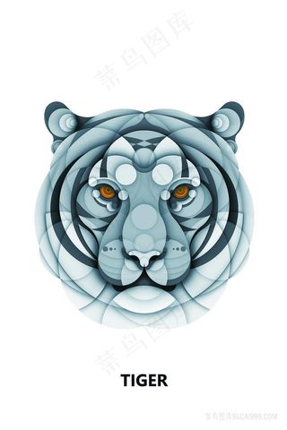 水彩老虎时尚插画