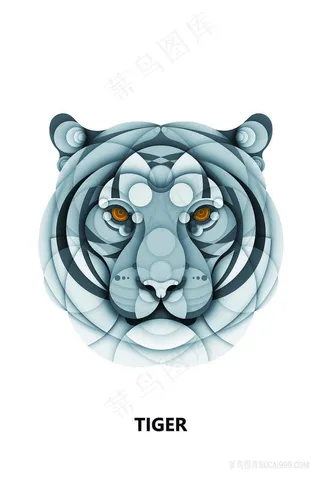 水彩老虎时尚插画
