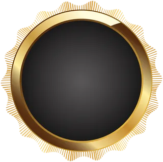 金色黑底圆环装饰卡通