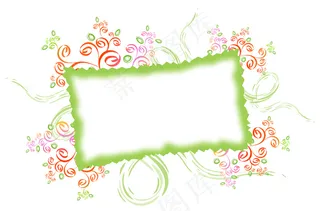彩色线条花框图片