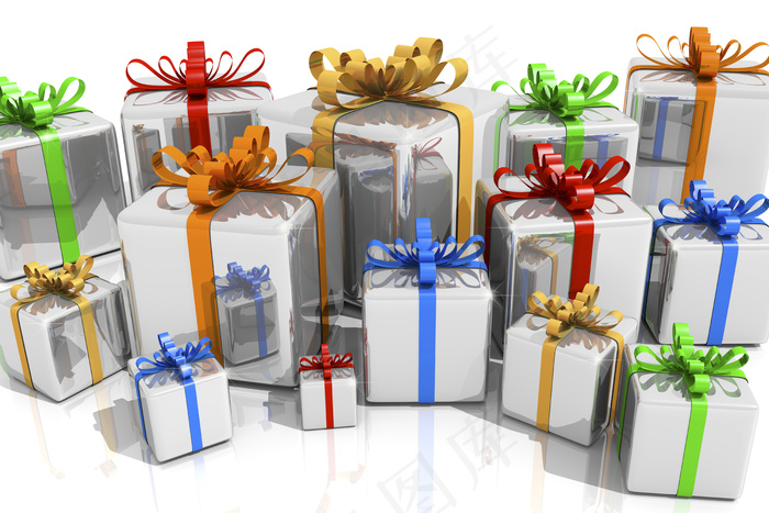 白色包装礼物图片素材