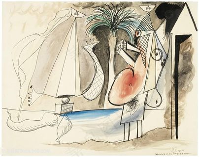 毕加索抽象时尚卡通人物艺术挂画