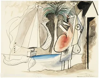 毕加索抽象时尚卡通人物艺术挂画