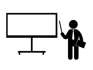 上课剪影线条黑白少儿兴趣班