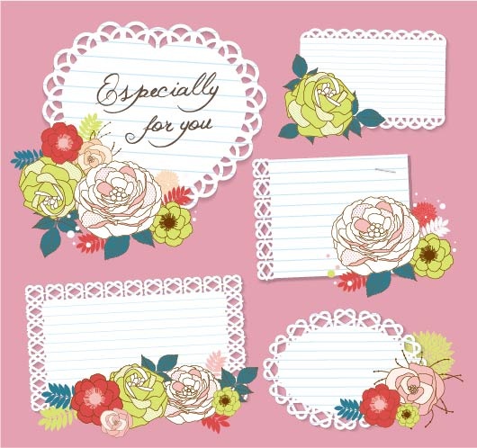 免抠花朵图案标签