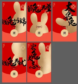 兔子兔年2023红包封面