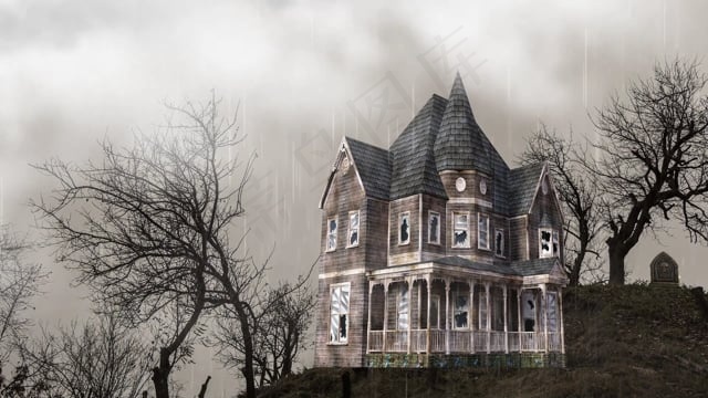 万圣节, 房子, 雷雨, 恐怖, 可怕的, 恐惧, 闪烁