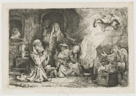 伦勃朗素描时尚教士装饰画