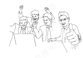 商务人士简笔画图片