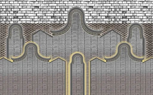 新中式古典装饰立瓦背景墙 新中式古典装饰立瓦背景墙