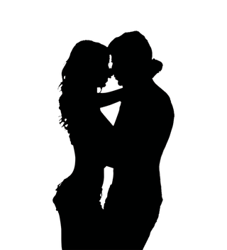情侣剪影黑色