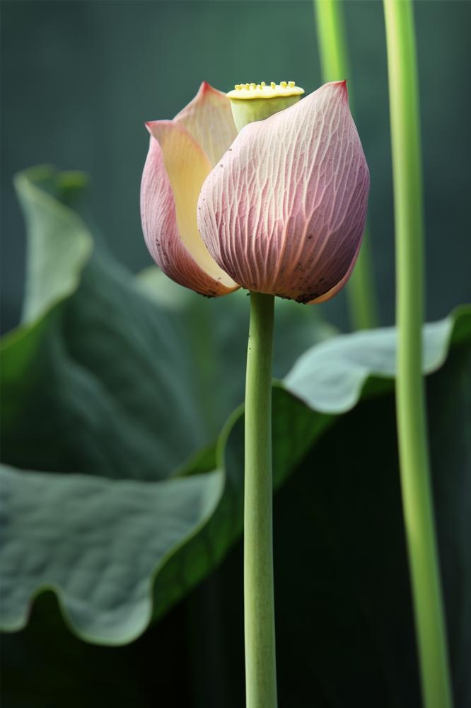 荷花绿色简约意境节气海报背景