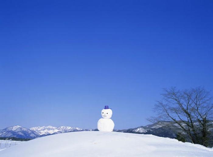 蓝天下的雪人