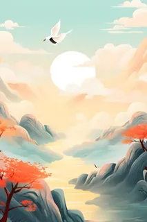 中国风意境传统背景