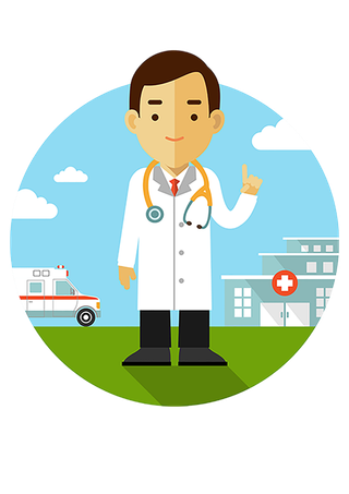 男医生在医院门口