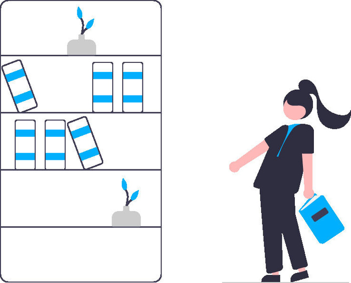 2.5d书架插画小图标素材