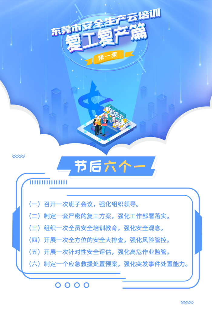 安全生产复工复产云培训海报