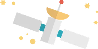 卫星模型矢量免扣图形星星伴随免扣透明素材