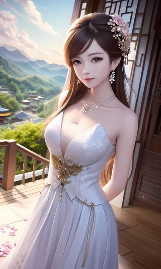 AI小姐姐美女二次元绘画古装大眼头饰漂亮019